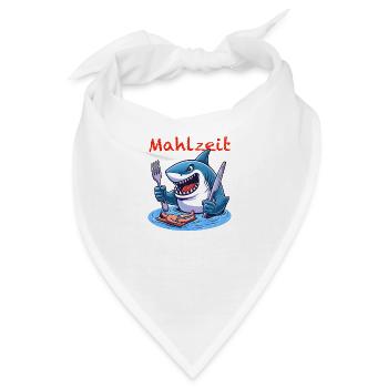 Hungriger Hai - Bandana - Weiß - Vorne