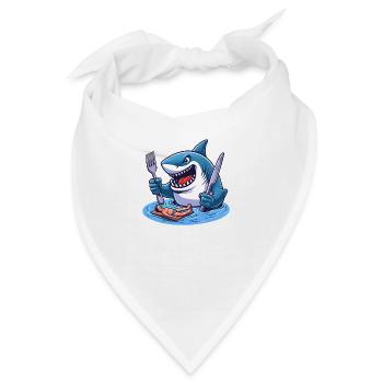 Hungriger Hai - Bandana - Weiß - Vorne