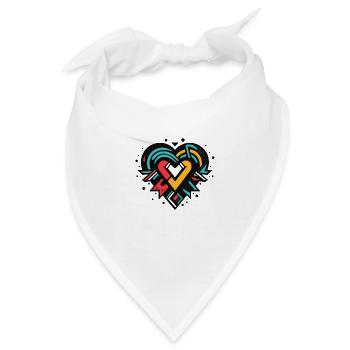 Modernes Herz - Bandana - Weiß - Vorne