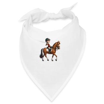 Reiterin Pferd, Pferdesport - Bandana - Weiß - Vorne