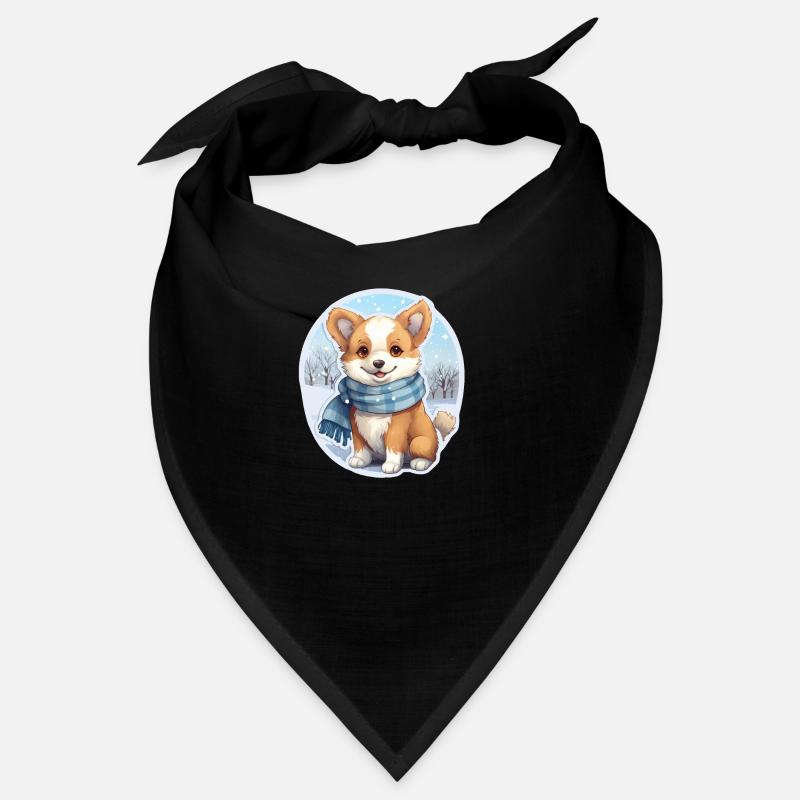 Welsh Corgi avec écharpe Bandana