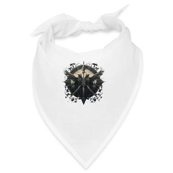 Hugin und Munin die Raben Odins Wikinger - Bandana - Weiß - Vorne