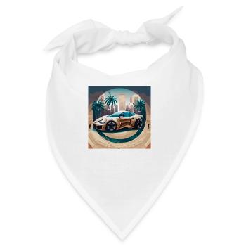 Sportscar in Dessert - Bandana - Weiß - Vorne