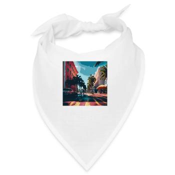 Colorfull Streets in Miami (Miami Collection) - Bandana - Weiß - Vorne