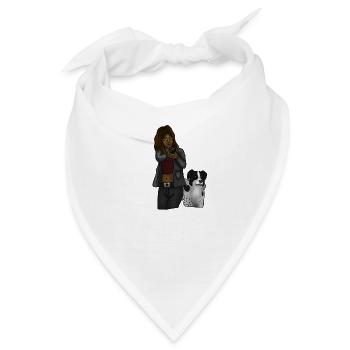 Girl With a gun and a dog - Bandana - Weiß - Vorne