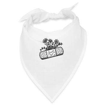 Pflaster Glattpflaster mit Blumen - Bandana - Weiß - Vorne