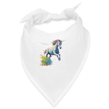 Einhorn in Farbpalette - Bandana - Weiß - Vorne