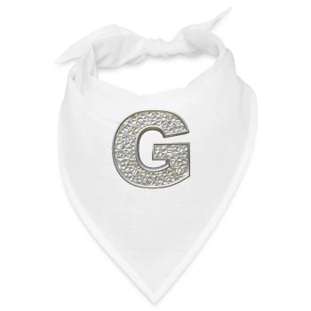 G, letter, letter G, initial, initial G, monogram, - Bandana - Weiß - Vorne