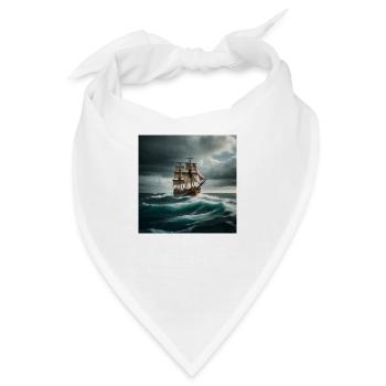 Piratenschiff - Bandana - Weiß - Vorne
