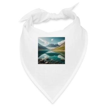Bergsee mit wunderschöner Reflektion - Bandana - Weiß - Vorne