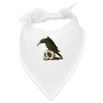 Crow and Skull - Bandana - Weiß - Vorne