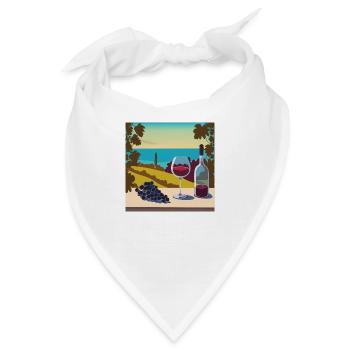 Rotwein / Weißwein / Wein - Bandana - Weiß - Vorne
