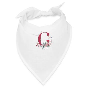 Blumenbuchstabe G - Geschenkidee - Bandana - Weiß - Vorne