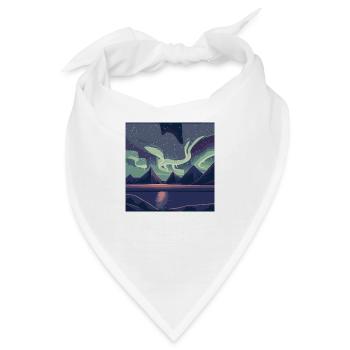 Polarlichter am Nachthimmel - Bandana - Weiß - Vorne