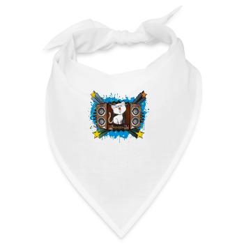 Singende Katze - Bandana - Weiß - Vorne