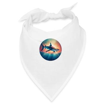 Ozeanischer Räuber Hai Shark - Bandana - Weiß - Vorne