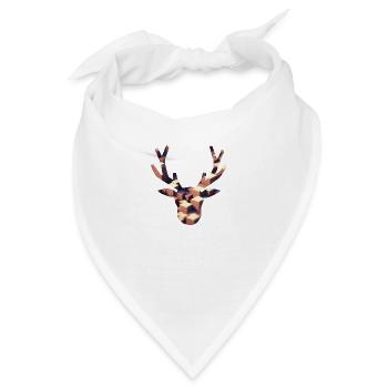 Geometrischer Hirsch - Bandana - Weiß - Vorne