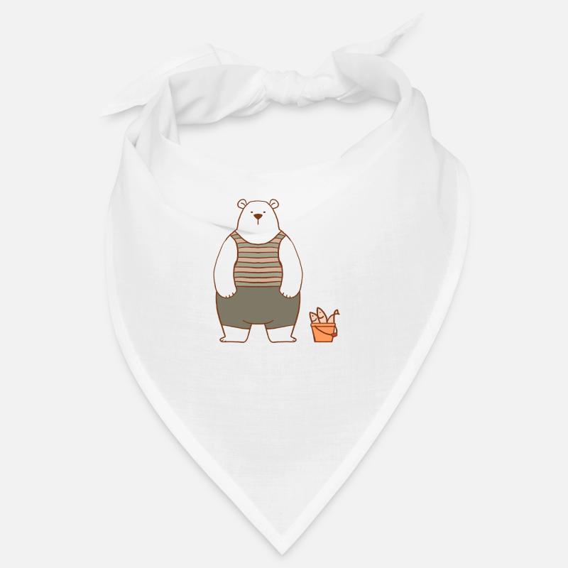 Eisbär mit einem Eimer Fisch Bandana