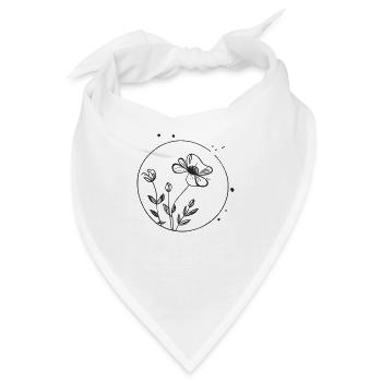 Mohnblume im Kreis - Bandana - Weiß - Vorne