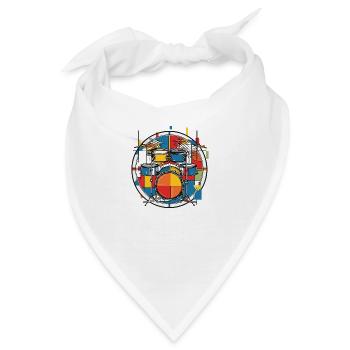 Drums colorful - Bandana - Weiß - Vorne
