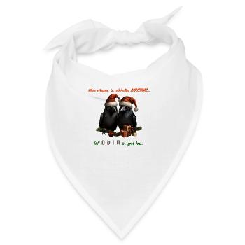 Hugin und Munin mit lustigem Weihnachtsspruch - Bandana - Weiß - Vorne