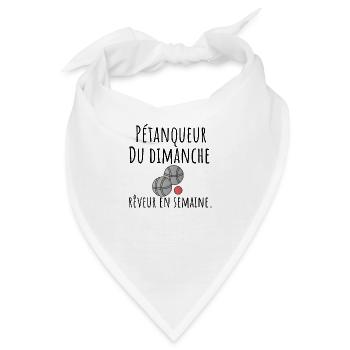 Verträumter Sonntags-Pétanqueur unter der Woche - Bandana - Weiß - Vorne
