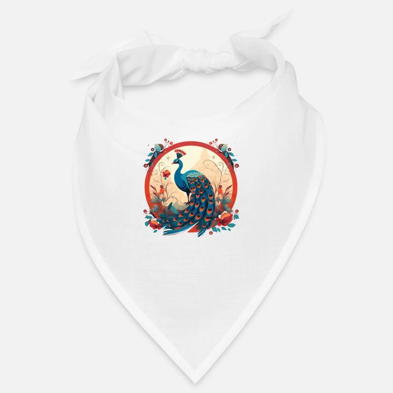 Pfauenvogel mit Floal-Elementen Bandana