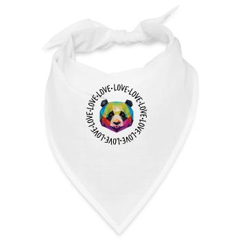 Amour - Liebe - Panda - Bandana - Weiß - Vorne