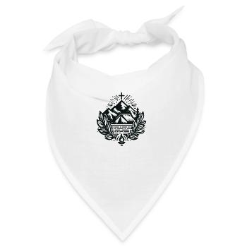 Bergkreuz mit Lorbeer und Feuer - Bandana - Weiß - Vorne