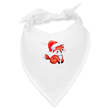 Weihnachtsmann Fuchs Winter Tiere Weihnachten - Bandana - Weiß - Vorne