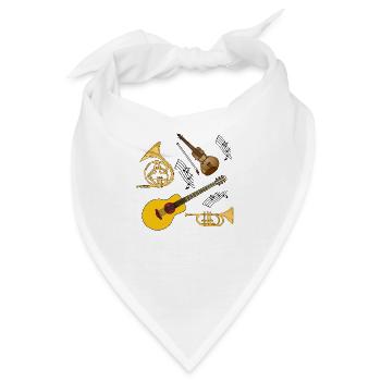 Musikinstrumente - Bandana - Weiß - Vorne