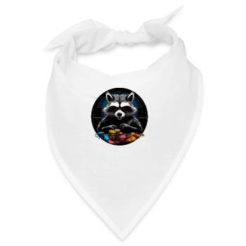 Waschbär Poker ALL IN - Bandana - Weiß - Vorne