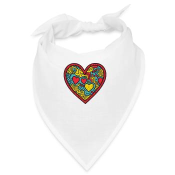 Herz Liebe - Bandana - Weiß - Vorne