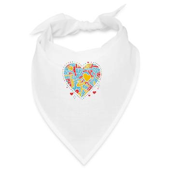 Herz Liebe - Bandana - Weiß - Vorne