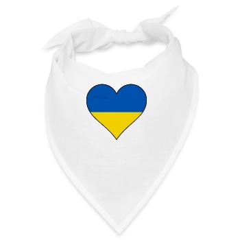 Ukraine Herz Nationalfarben - Bandana - Weiß - Vorne