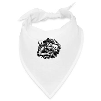 Cooler bärtiger Mann - Bandana - Weiß - Vorne
