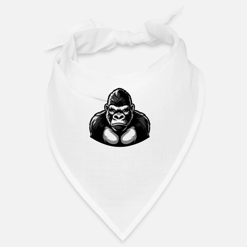 Powerful Black and White Gorilla Bandana