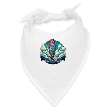 Segelabenteuer: Malerische Wasserszene - Bandana - Weiß - Vorne