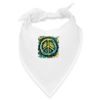 Peace Zeichen Friede in der Ukraine - Bandana - Weiß - Vorne