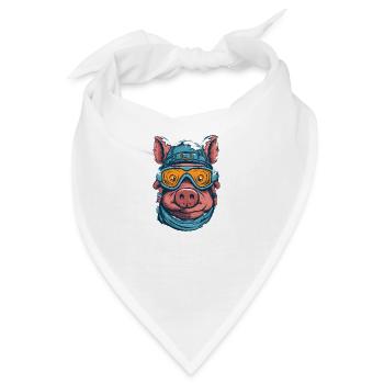Schwein Brille - Bandana - Weiß - Vorne