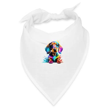 Dackelwelpe Hund Dachshund Hunde Hundehalter - Bandana - Weiß - Vorne