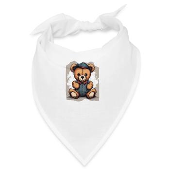 Denim Darling Teddybär Niedliche entzückende Mädchen Geschenk - Bandana - Weiß - Vorne