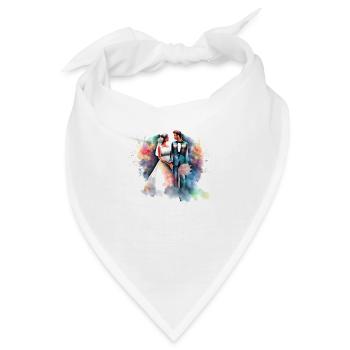 Brautpaar Braut Bräutigam Ehe Hochzeit Ehepaar - Bandana - Weiß - Vorne