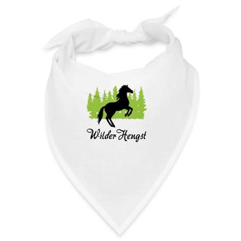 "Wilder Hengst: Kraft und Freiheit vereint" - Bandana - Weiß - Vorne