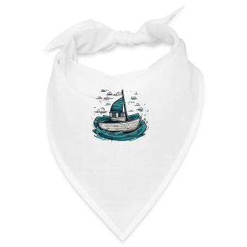 Fischerboot auf hoher See - Bandana - Weiß - Vorne