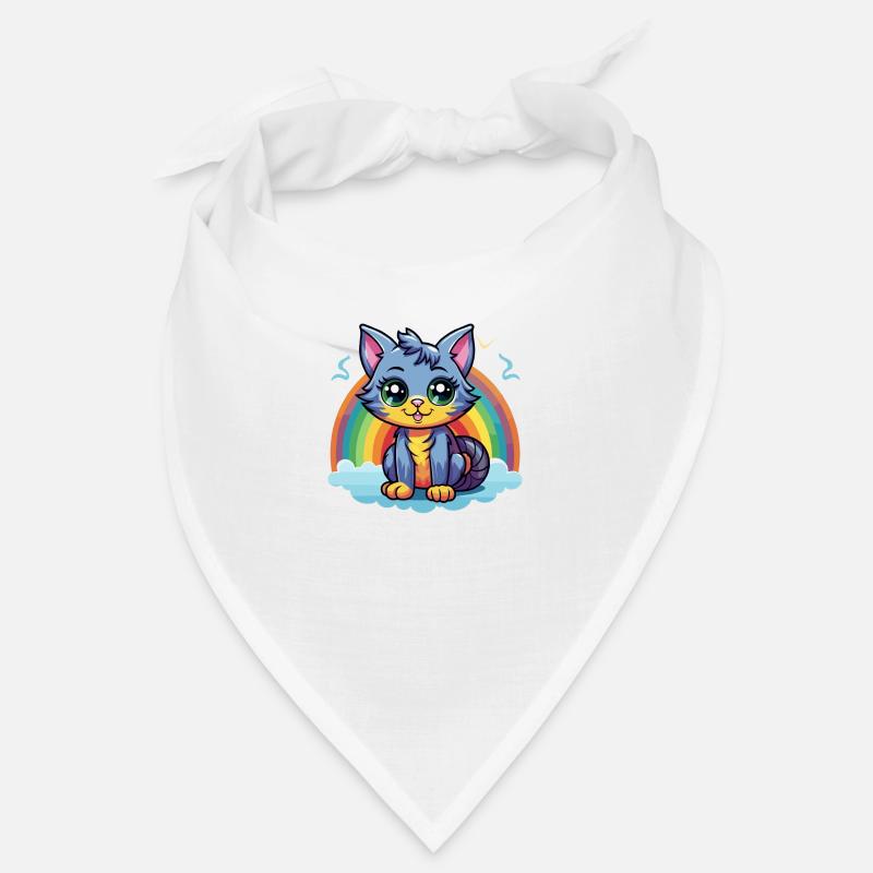 Lebendiges Regenbogenkätzchen-Kunstwerk Bandana