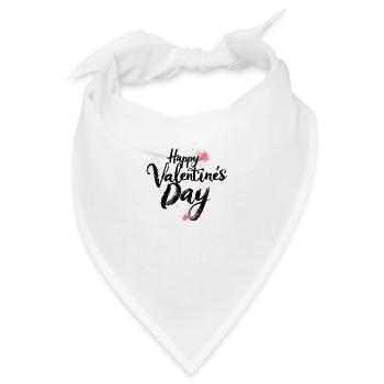 Eleganter Valentinstag - schickes Liebesskript - Bandana - Weiß - Vorne