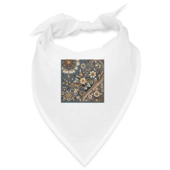 Blumenmuster Vintage - Bandana - Weiß - Vorne