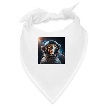 Astronauten Hund, Weltraum, Raumfahrt, Mond, Welta - Bandana - Weiß - Vorne