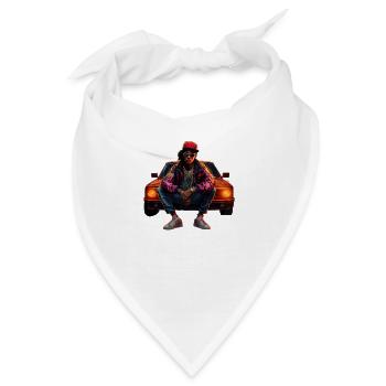 Hip Hop Rapper - Bandana - Weiß - Vorne